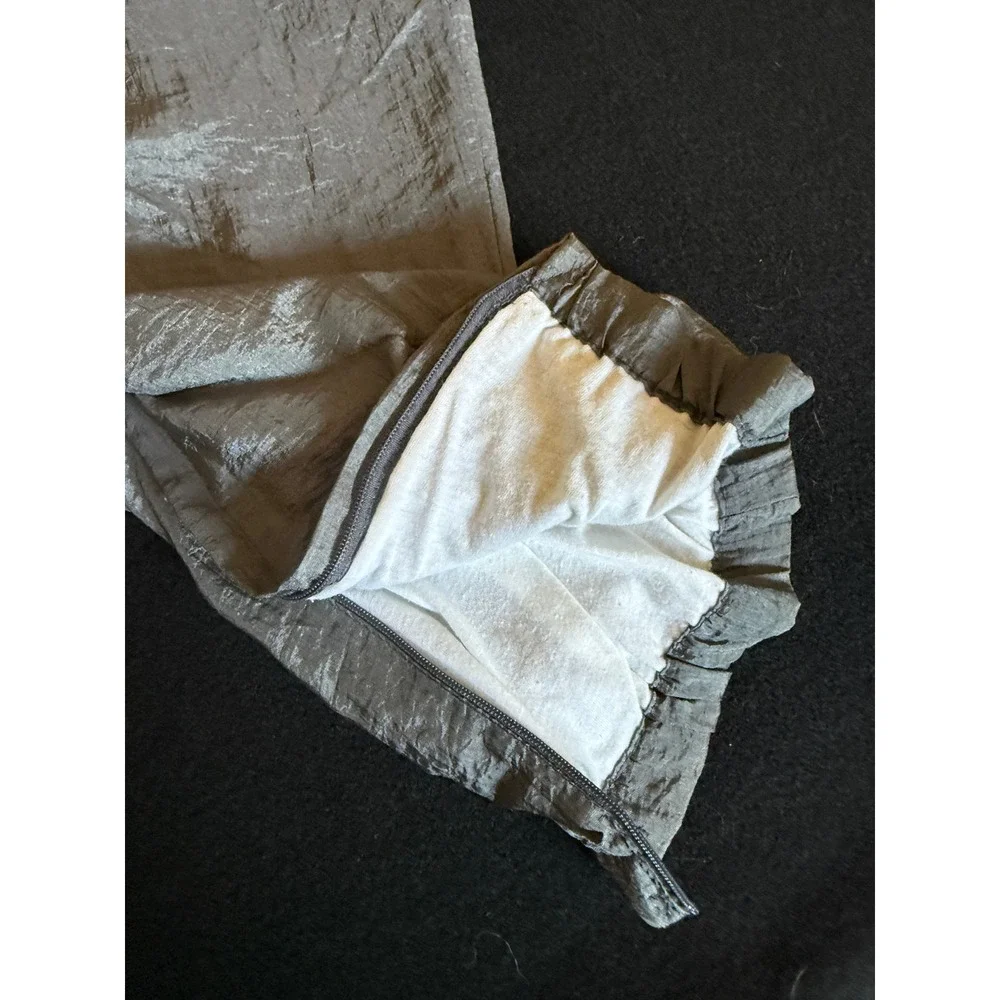 Pierre Cardin Track Pants Mens M Silver Excellent Vintage Trilobal Nylon Jogger